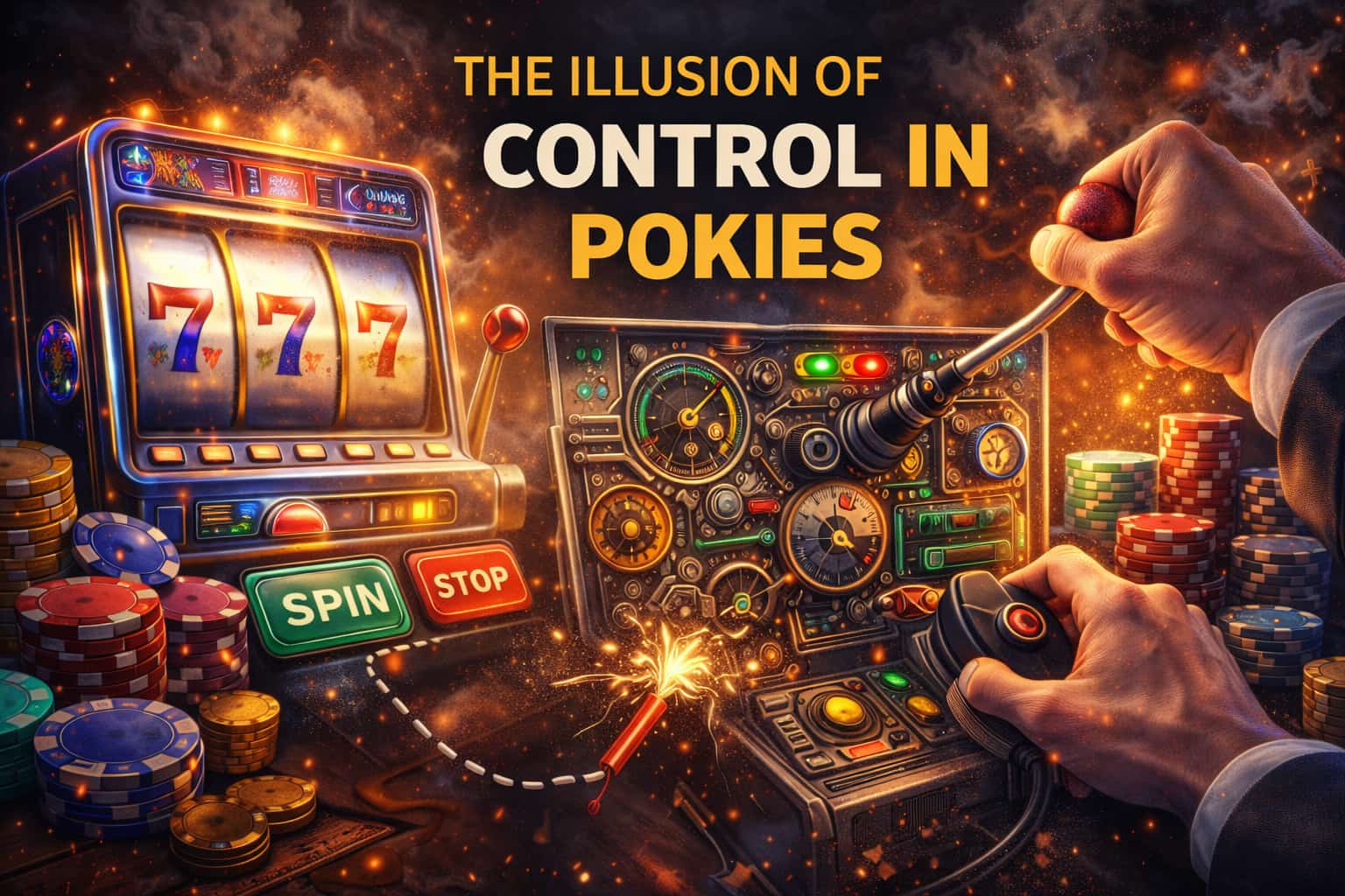 image showing the illusion of control in pokies